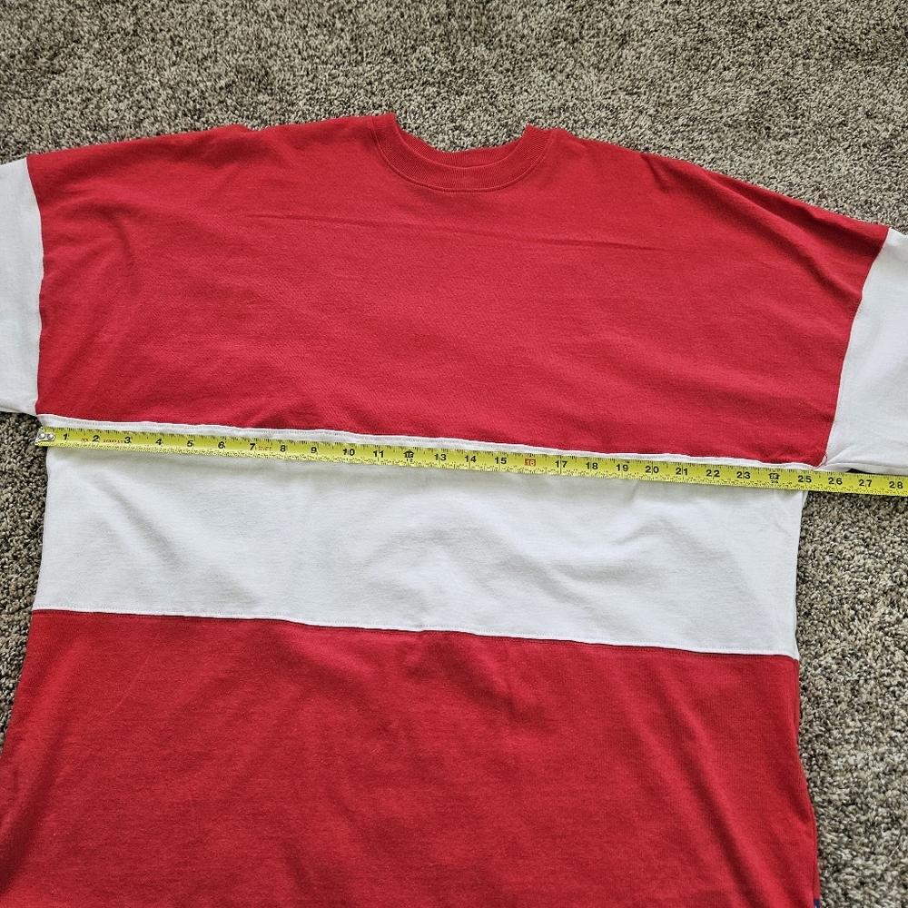 Spirit Jersey Sz Large Oversized Sweatshirt Striped Pullover Crew Neck Tee NWOT - Picture 10 of 10